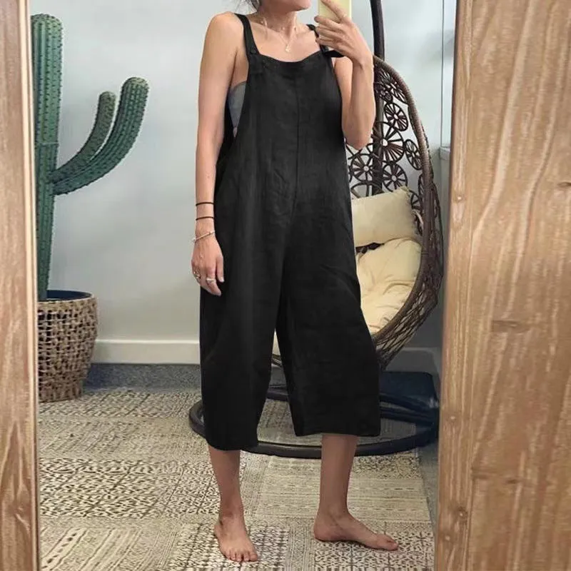 Plain jumpsuit in cotton