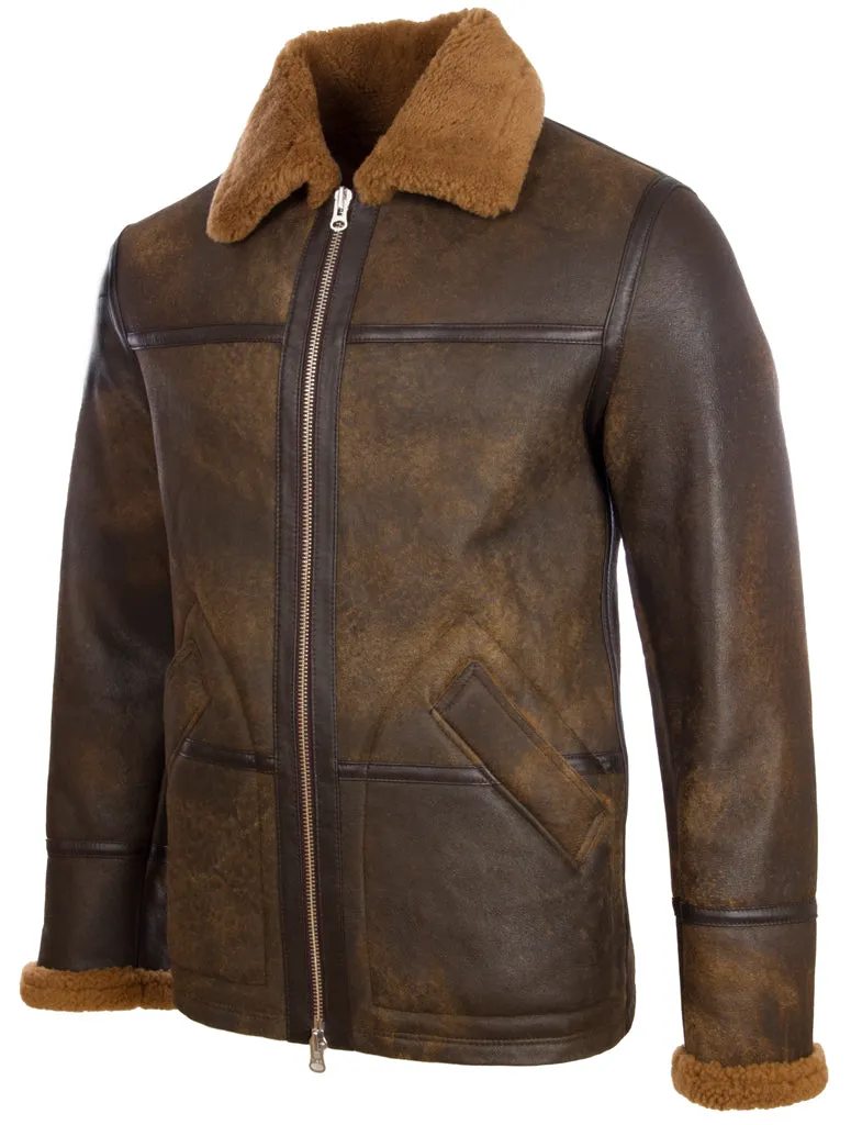 PP74 Men's Shearling Jacket - Antique