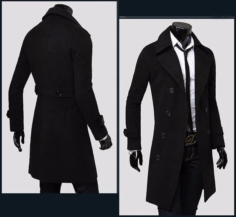 Premium Double Breasted Wool Trench Coat