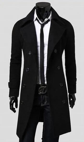 Premium Double Breasted Wool Trench Coat