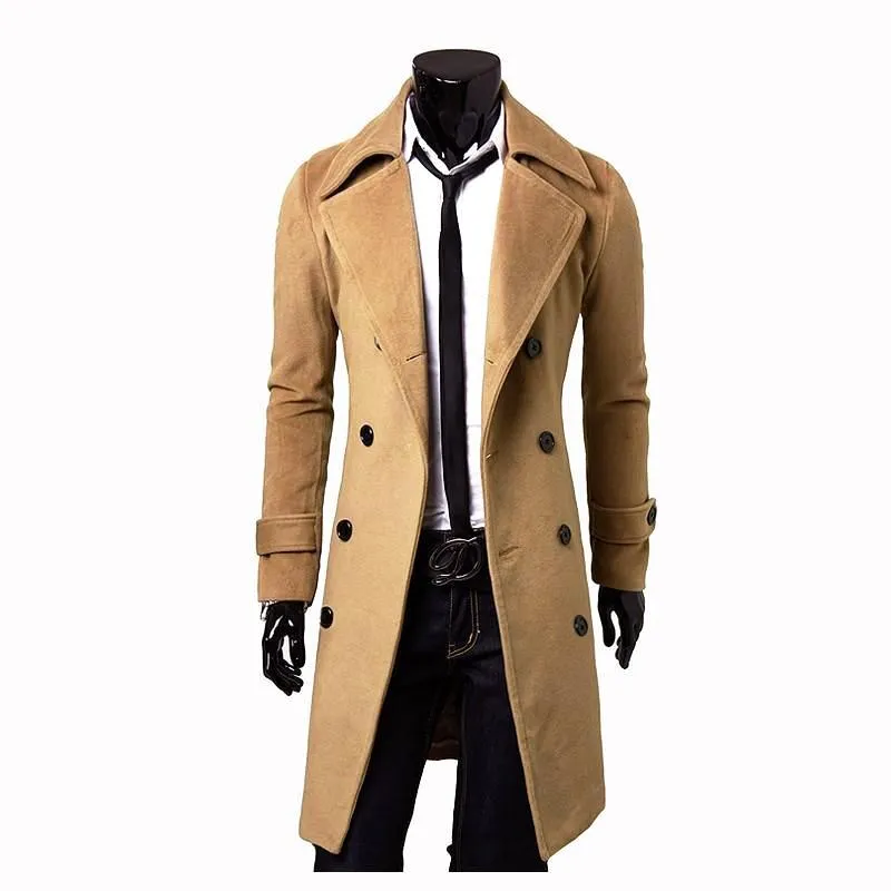 Premium Double Breasted Wool Trench Coat