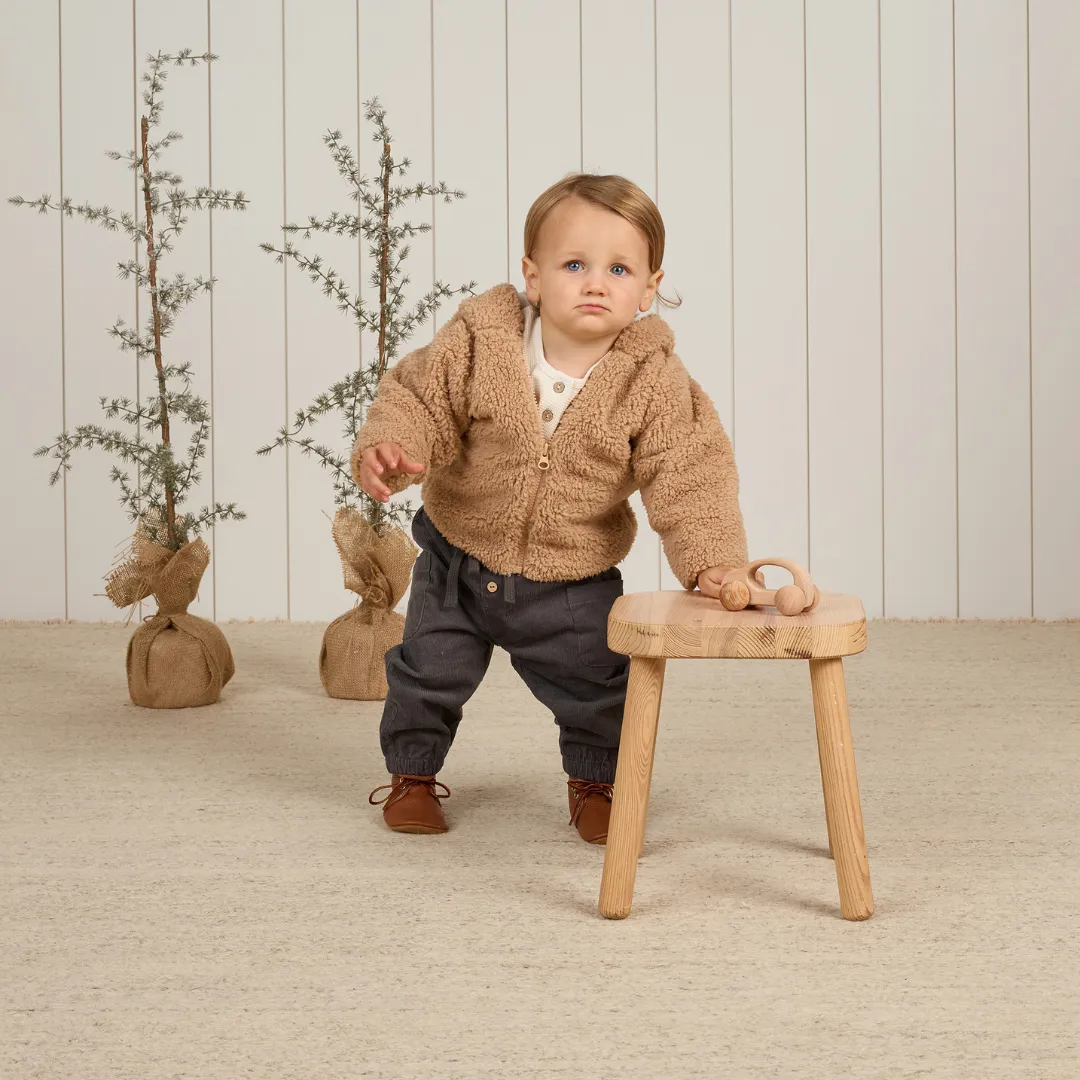 Quincy Mae Beige Bear Jacket