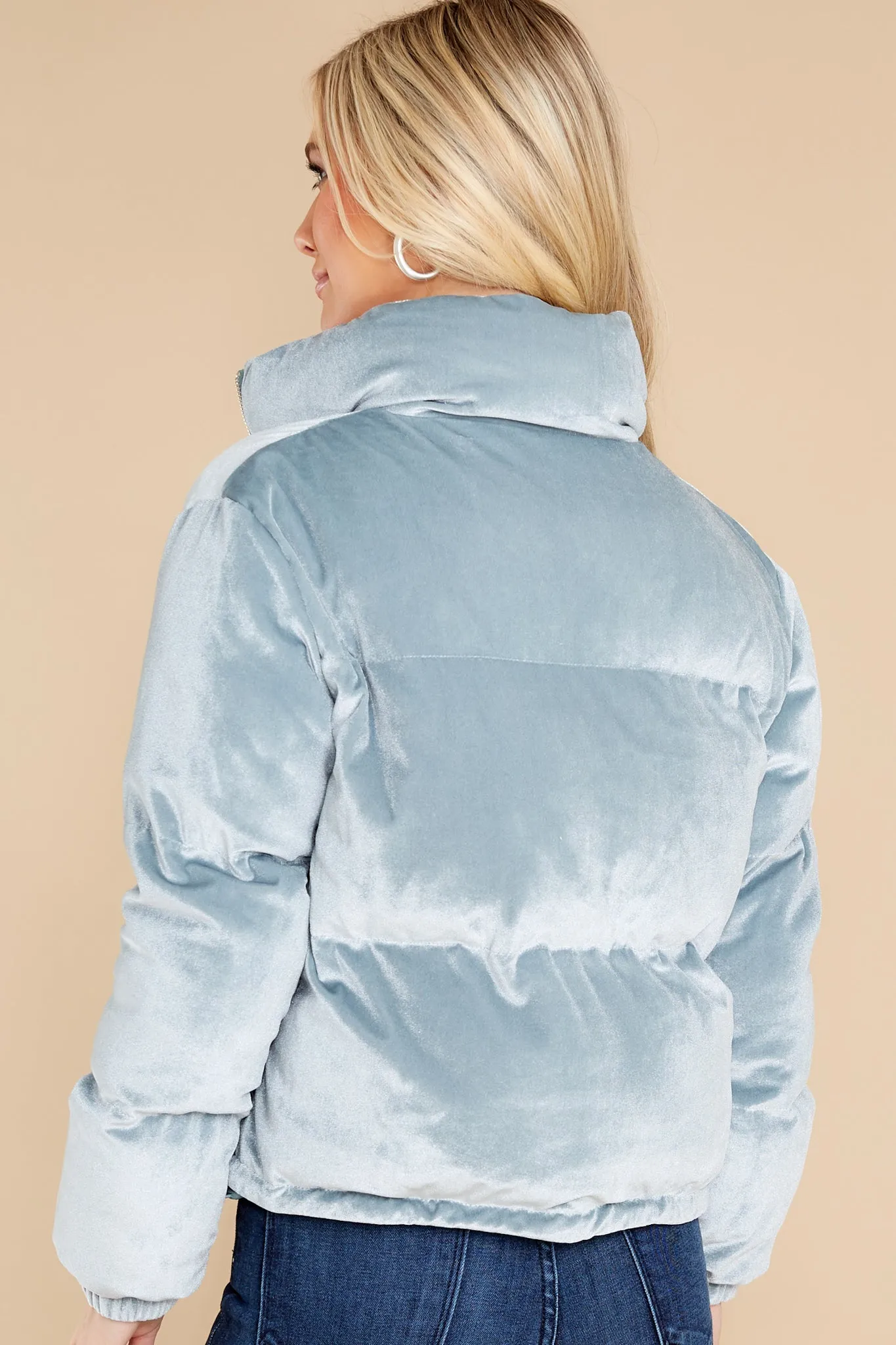 Ready For The Chill Dusty Blue Puffer Jacket