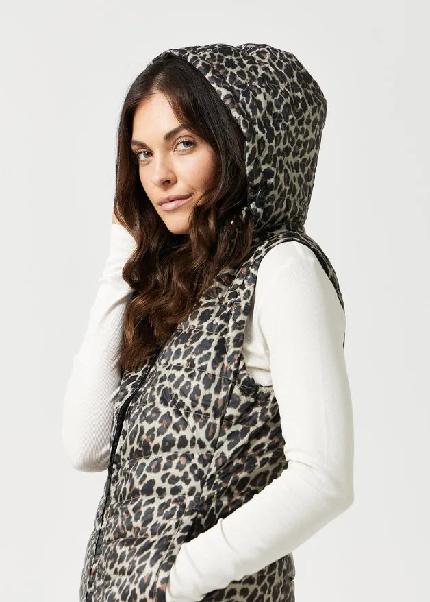 Reversible Classic Leopard Longline Duck Down Puffer Vest