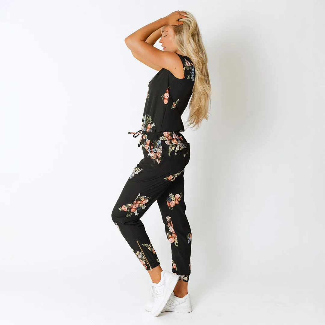 Rose Black Jumpsuit