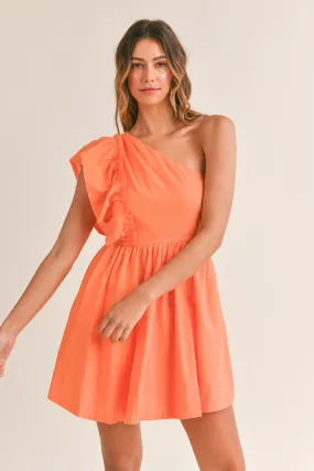 Ruffle One Shoulder Mini