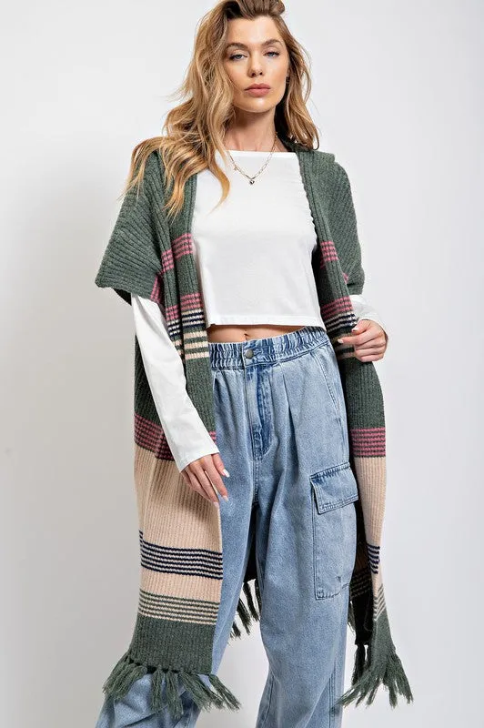 SALLY MULTICOLOR KNITTED SWEATER KIMONO