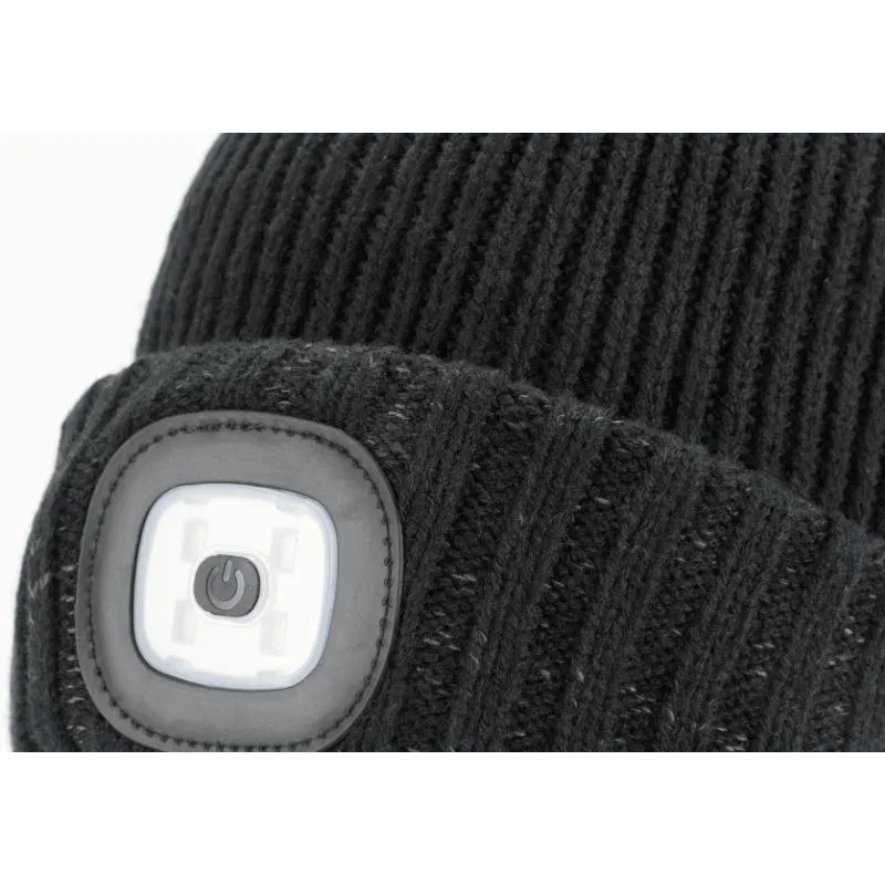 SealSkinz Heydon Waterproof LED Roll Cuff Beanie - Black