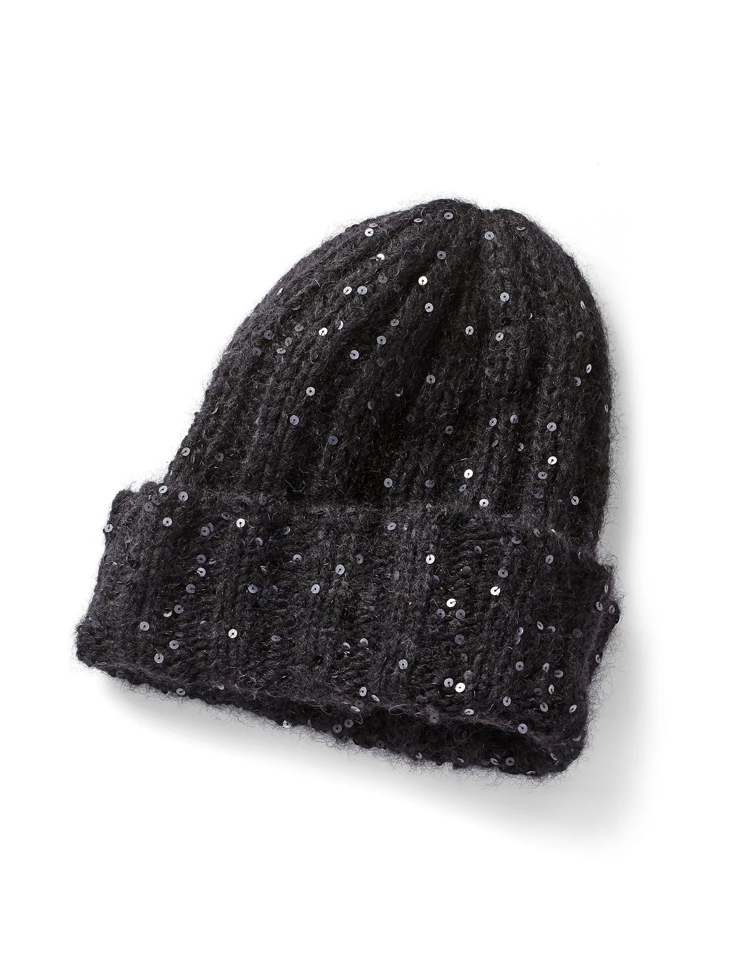 Sequin Cuff Knit Hat