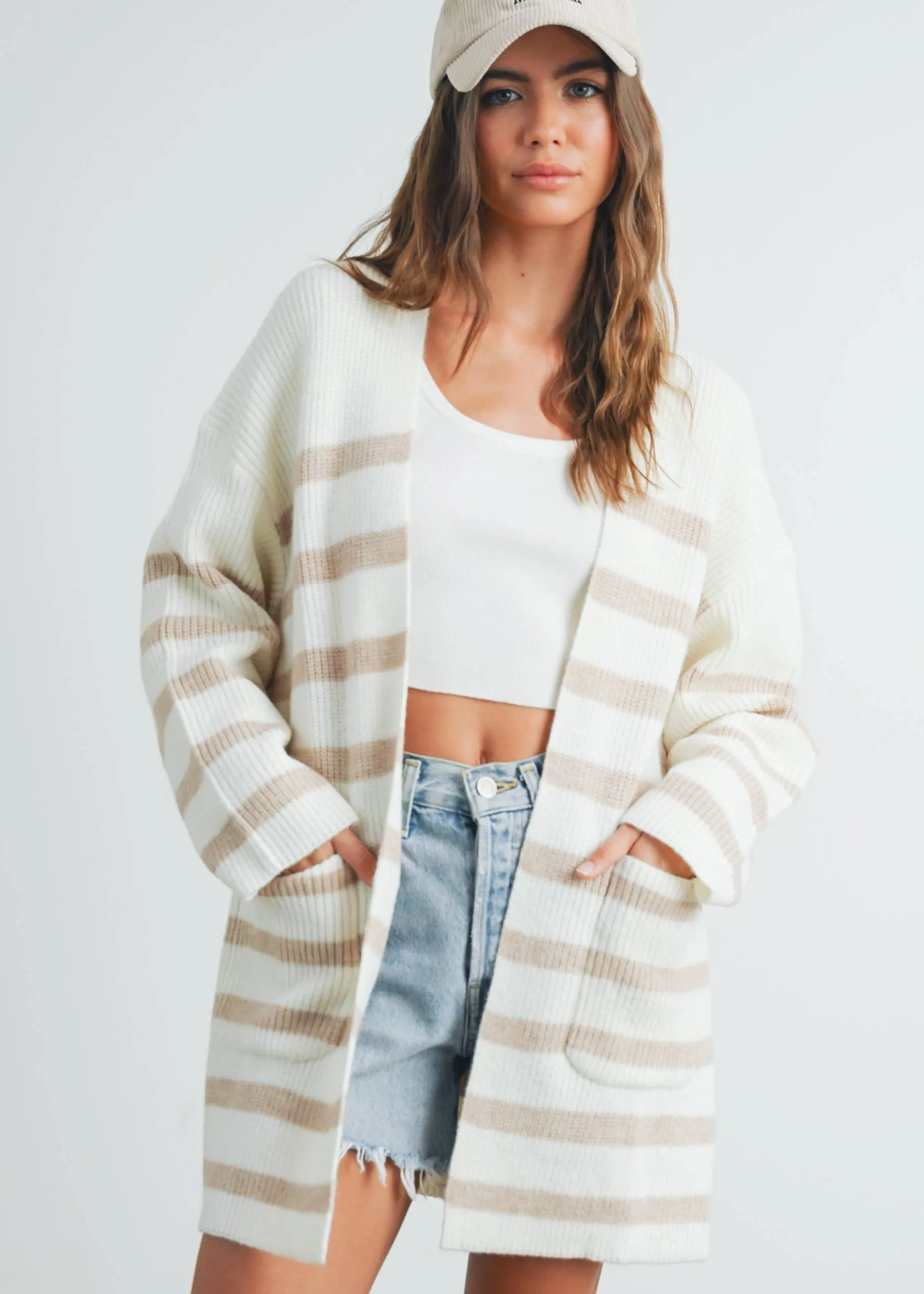 Simply Striped Cardigan Sweater