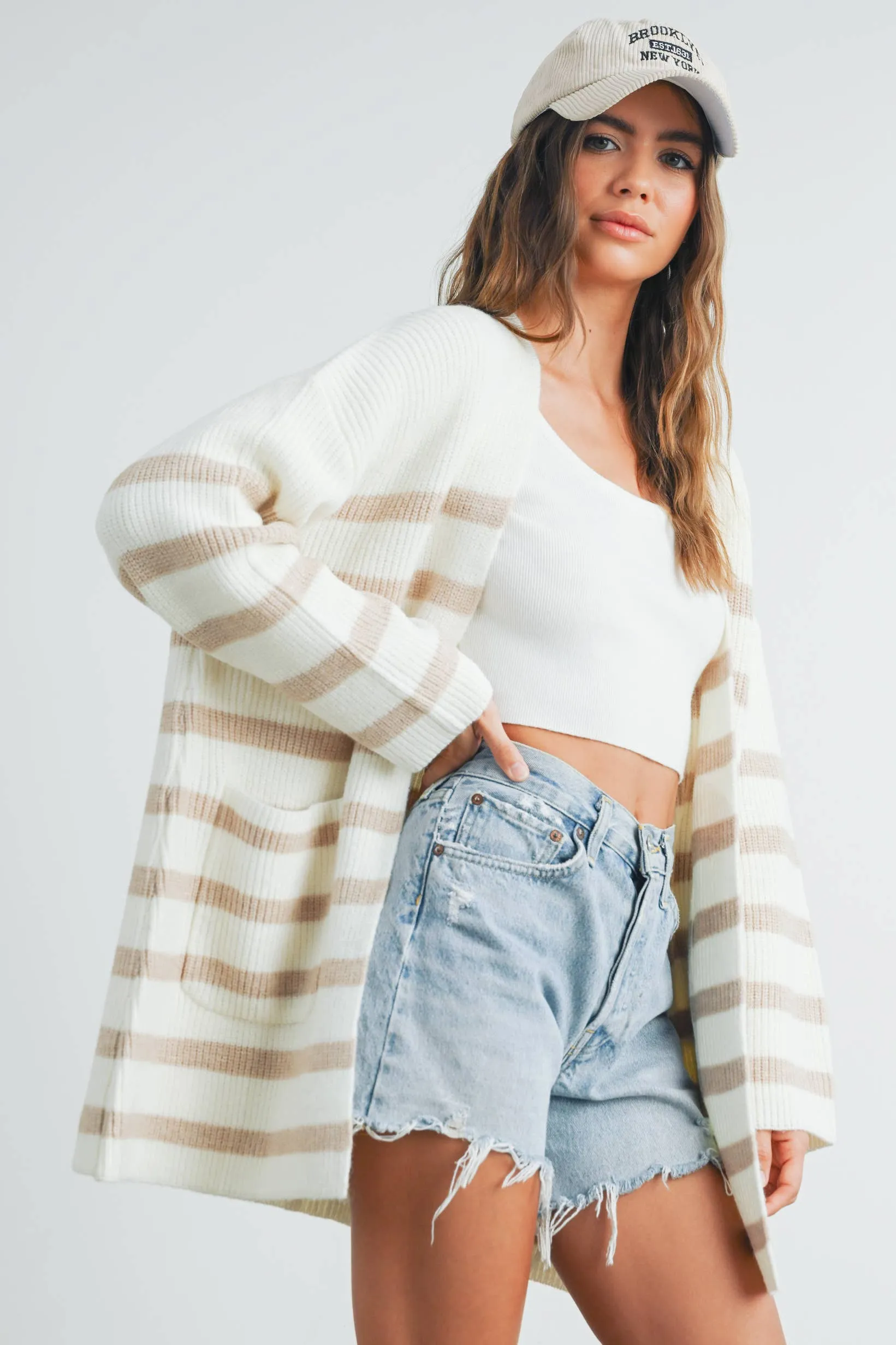 Simply Striped Cardigan Sweater