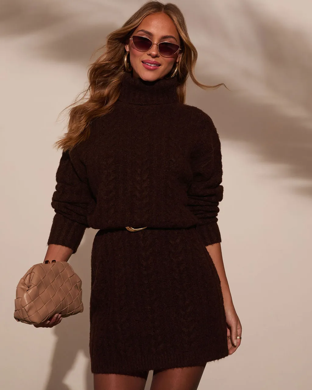 Snowdrift Turtleneck Sweater Dress