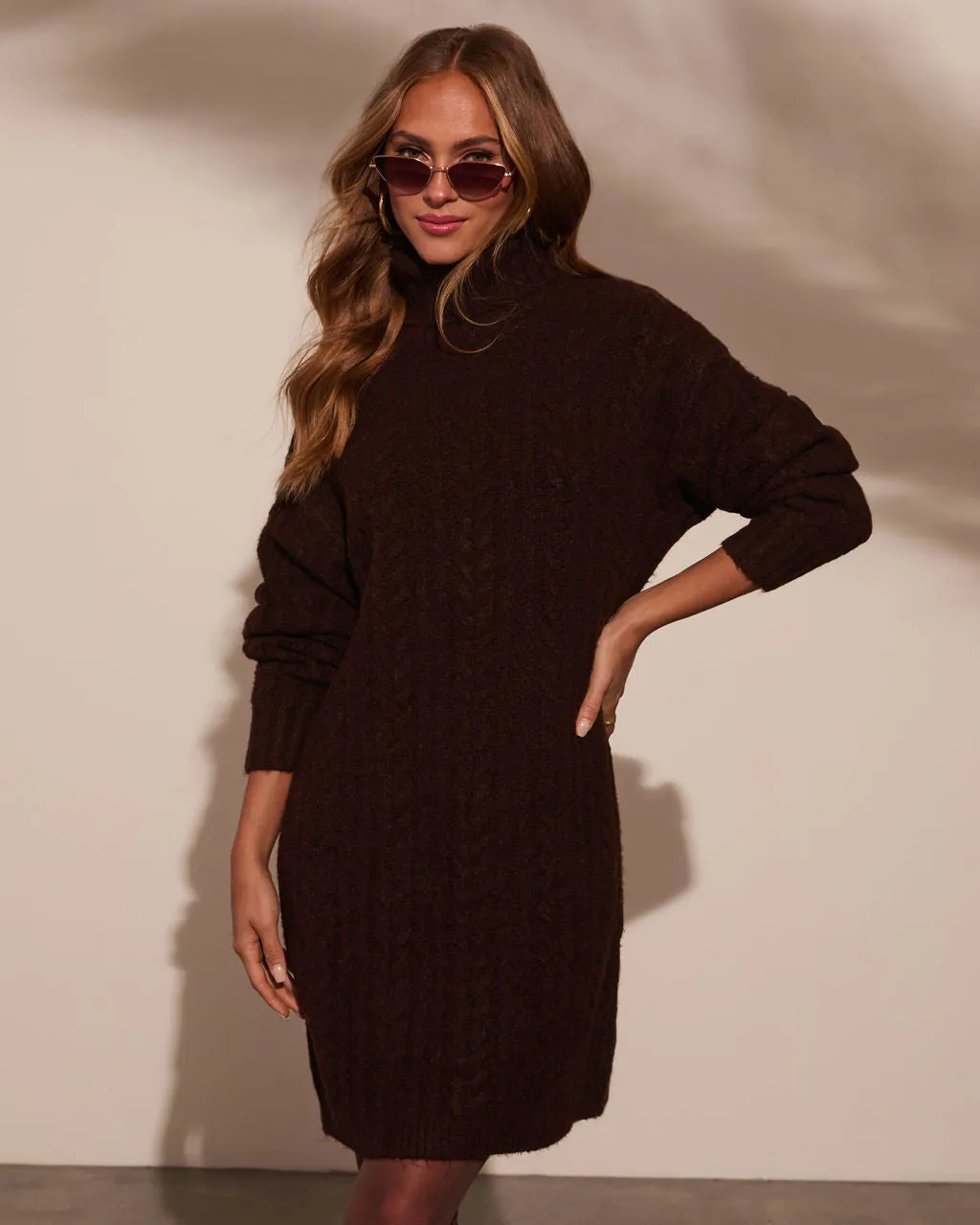 Snowdrift Turtleneck Sweater Dress