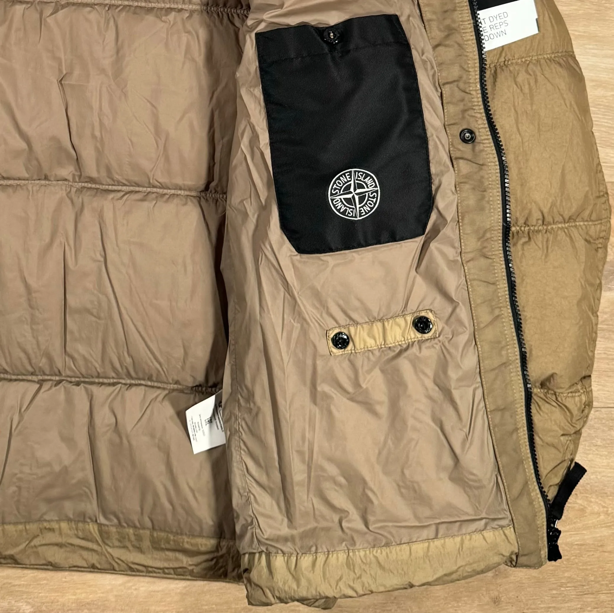 Stone Island Crinkle Reps R-NY Down Jacket in Biscuit