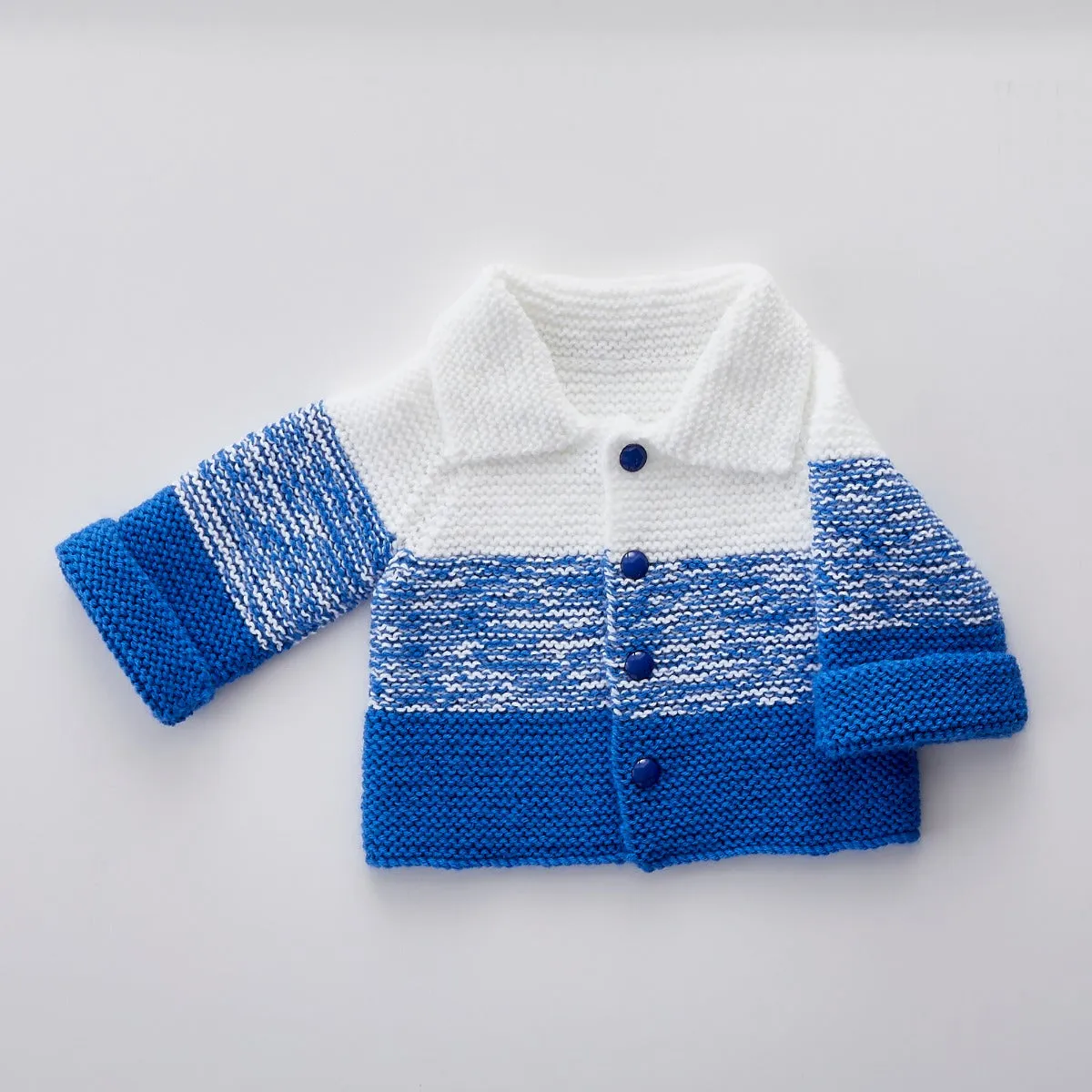 Striped Cardi & Hat - 3, 6/9, 12 months (18.5, 19.5, 20.5")