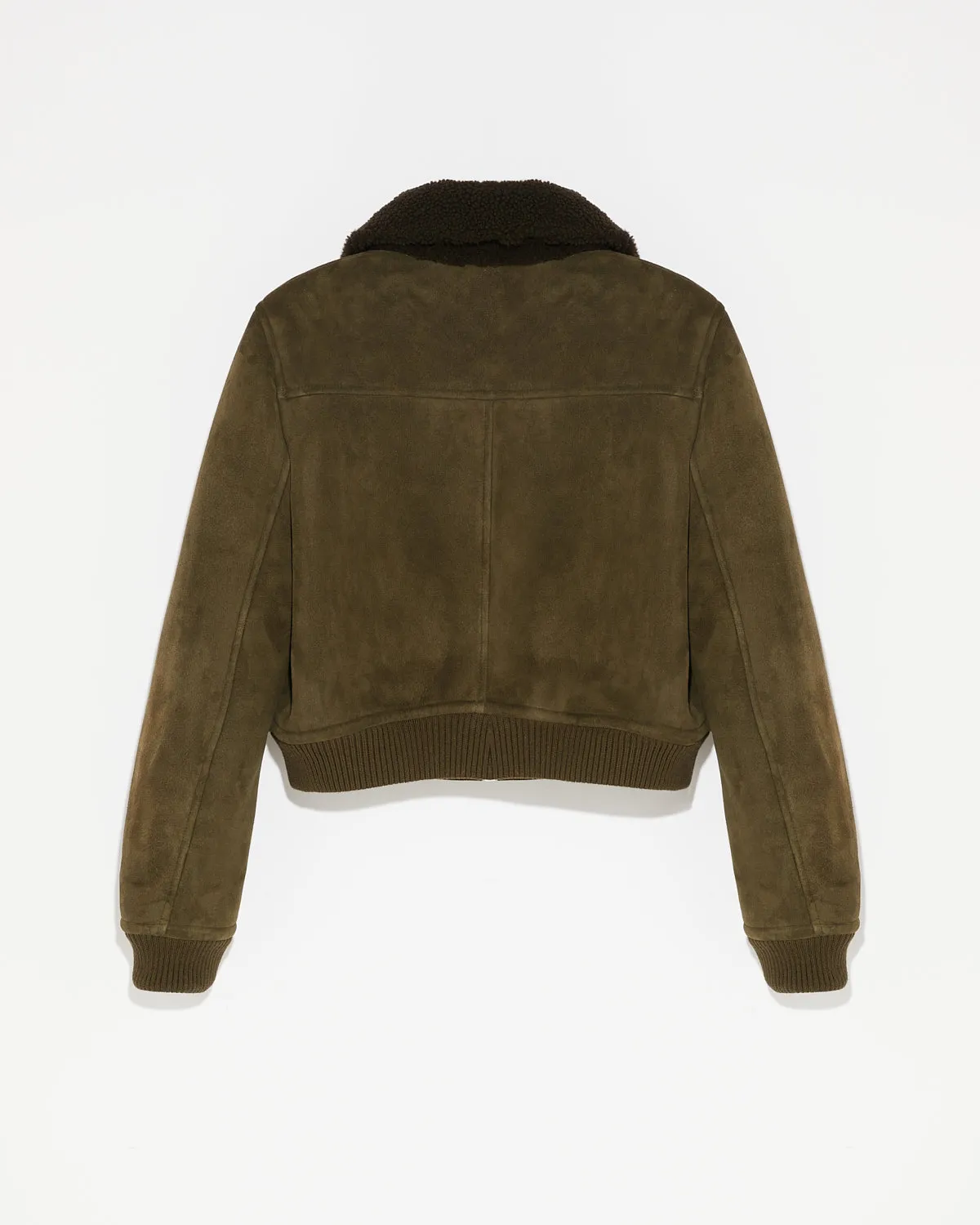 Suede merino bomber jacket