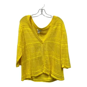 Sweater Cardigan By Cj Banks In Yellow, Size:1X