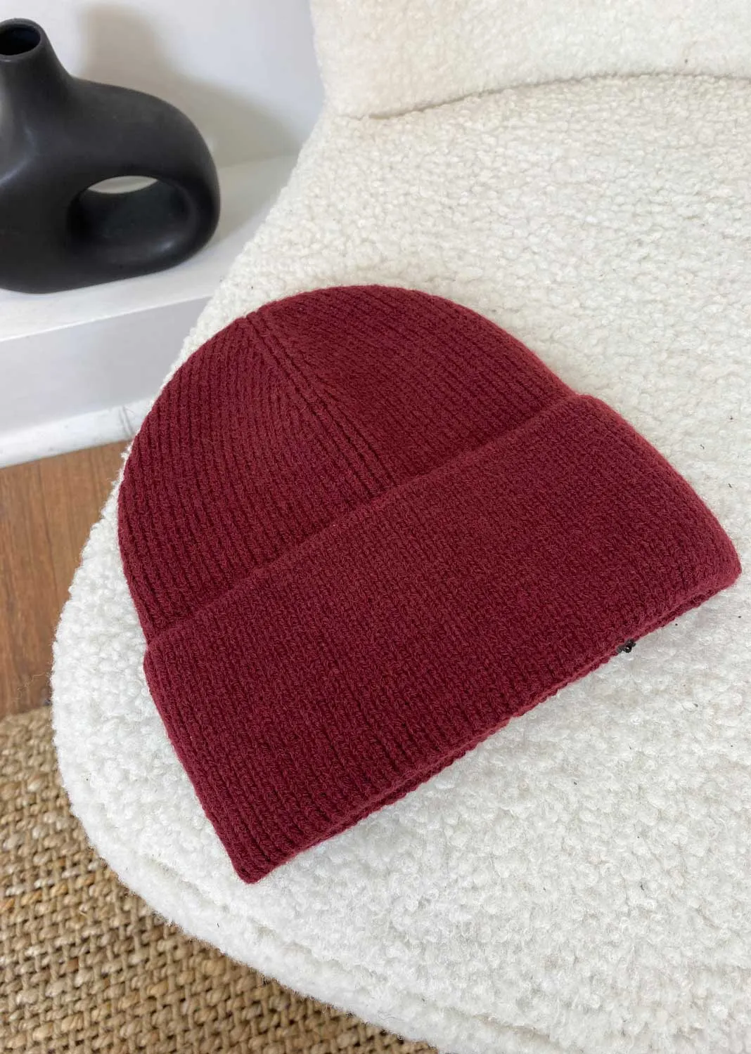 Tenby Beanie Hat in Burgundy