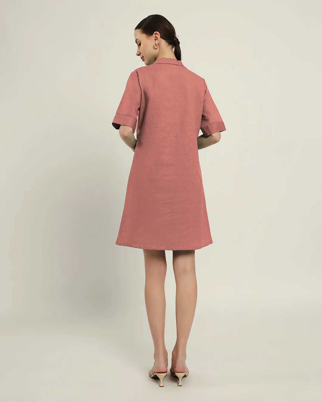 The Ermont Ivory Pink Cotton Dress