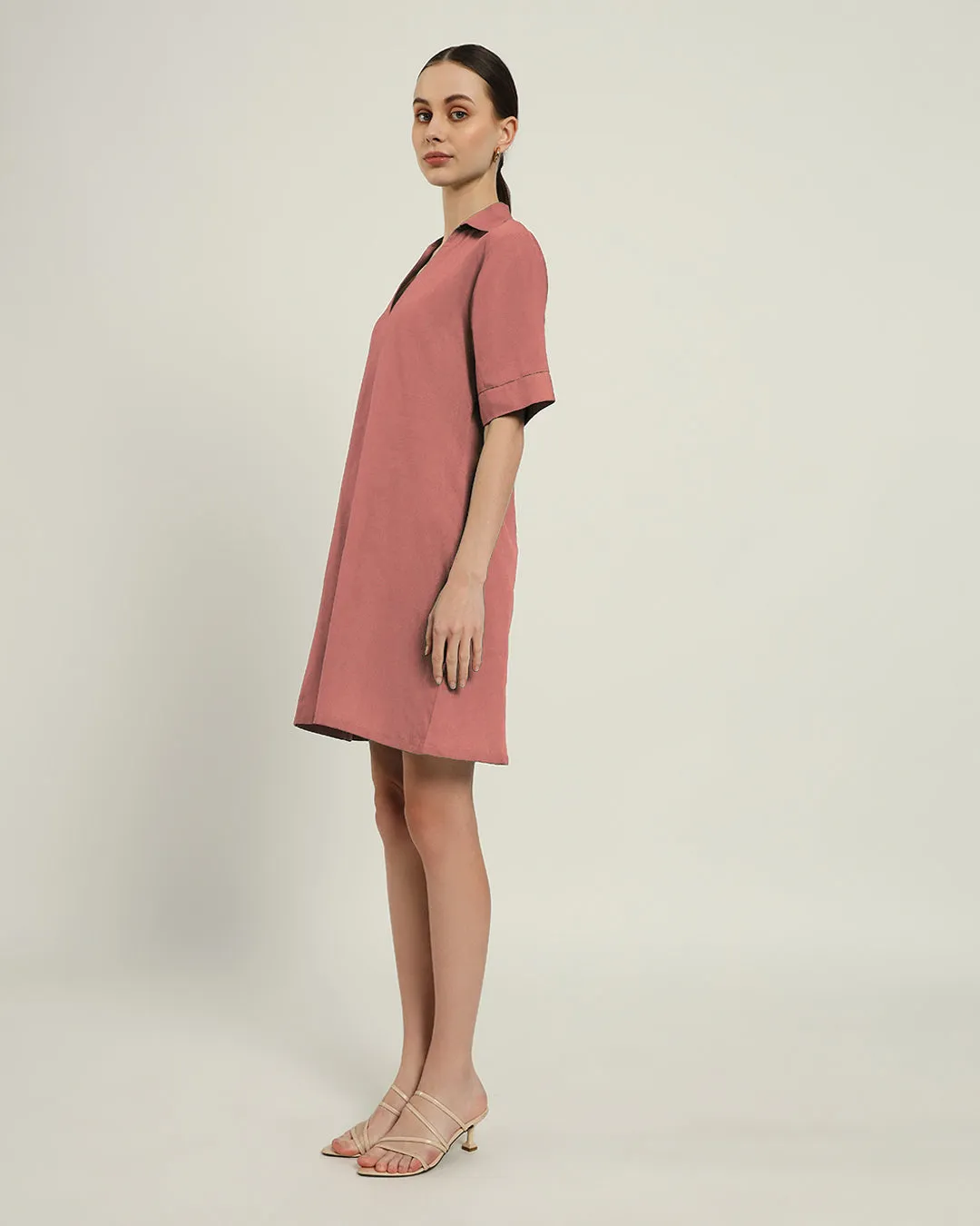 The Ermont Ivory Pink Cotton Dress