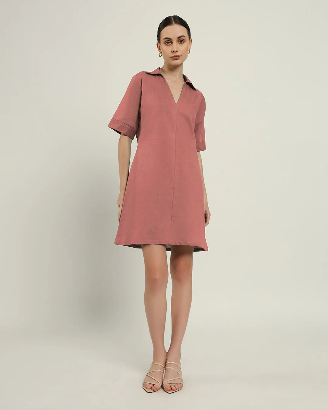 The Ermont Ivory Pink Cotton Dress