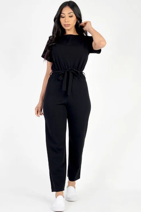 Tie Waist Relaxed Jumpsuit (CAPELLA)