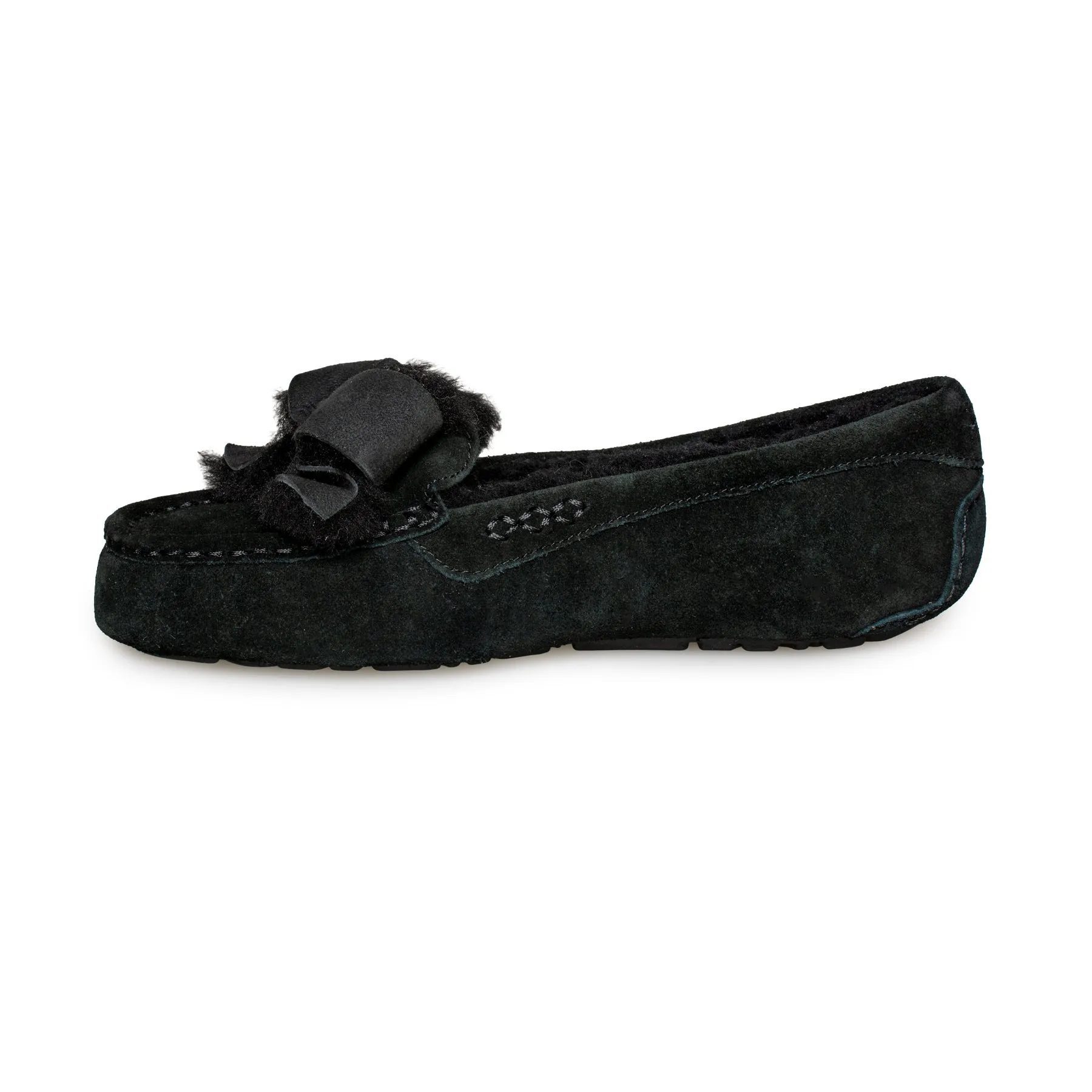 UGG Ansley Heritage Bow Black Slippers - Women's