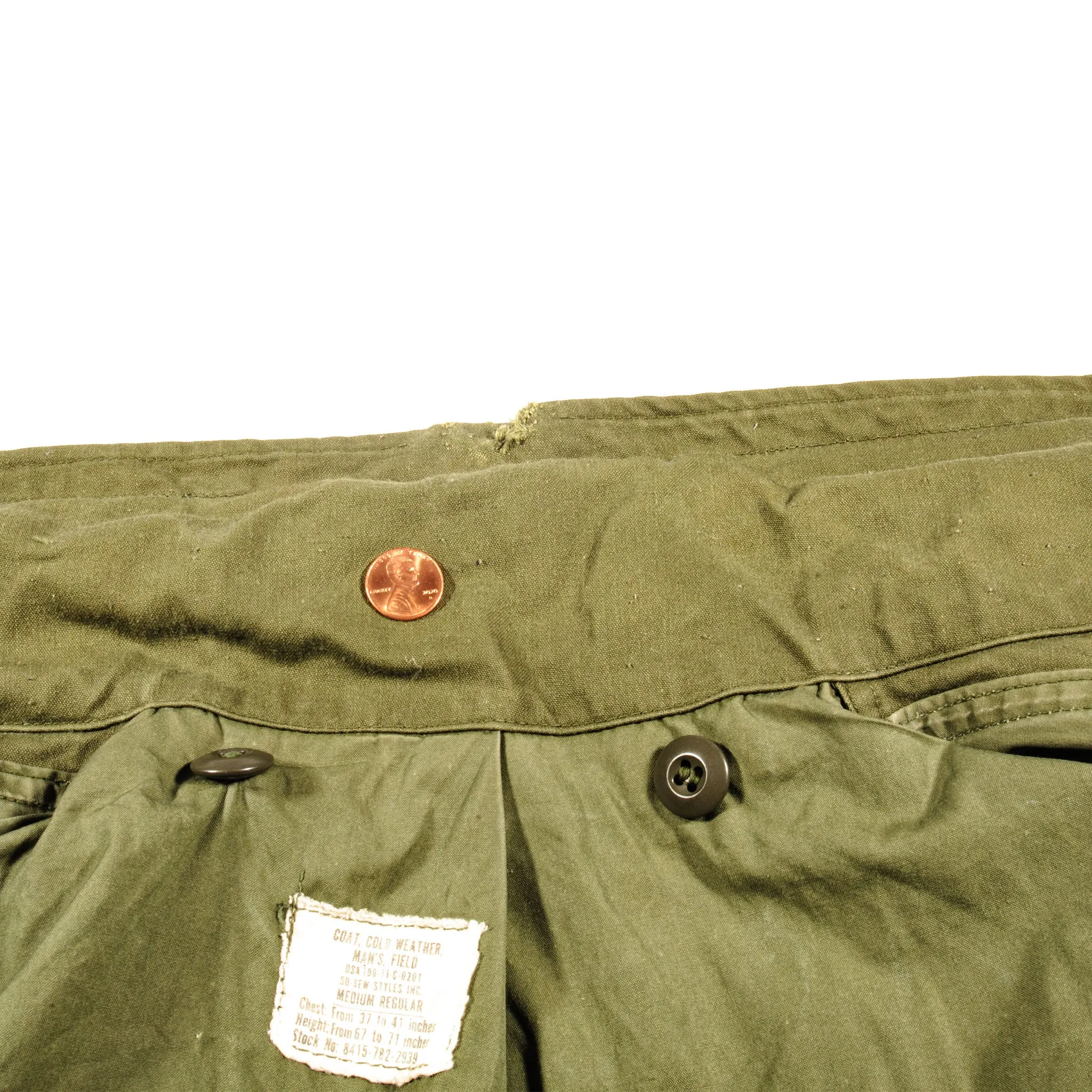 US ARMY M65 M-65 FIELD JACKET 1971 VIETNAM WAR SIZE MEDIUM REGULAR