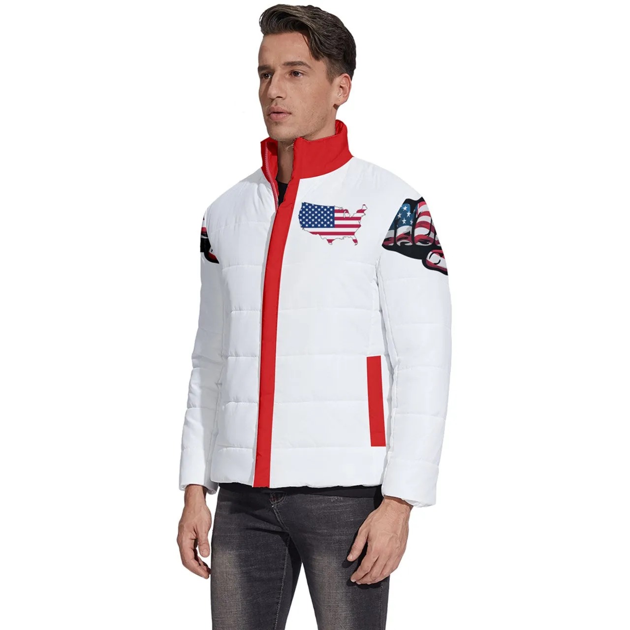 USA Michigan Men's Puffer Bubble Jacket Coat