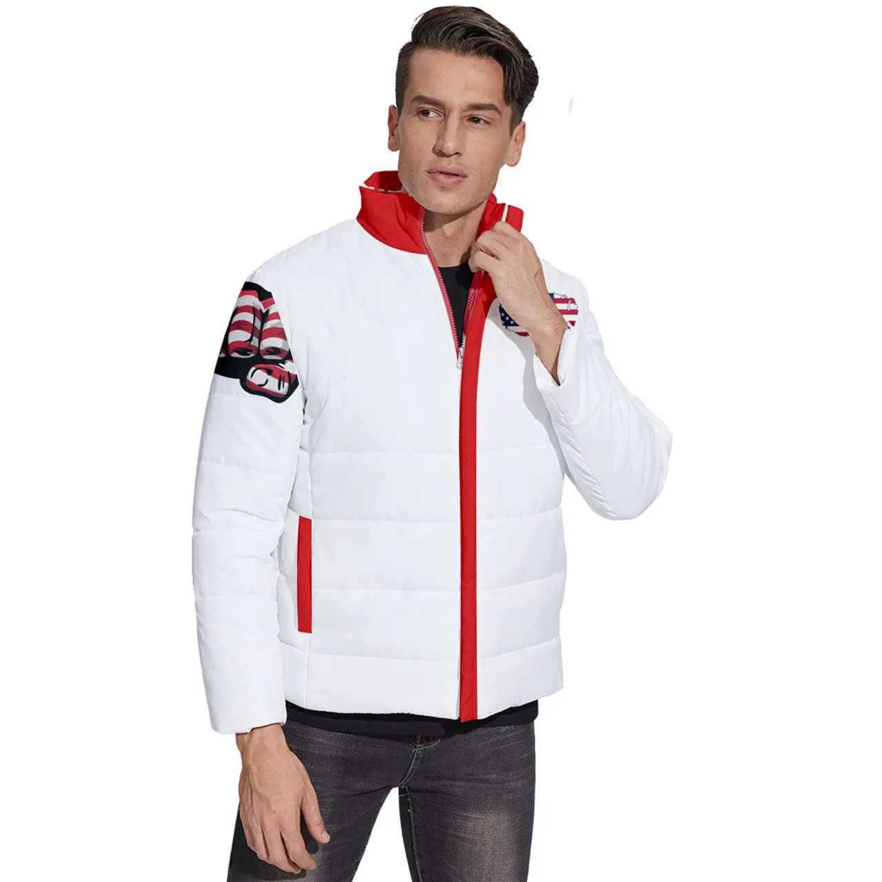 USA Michigan Men's Puffer Bubble Jacket Coat