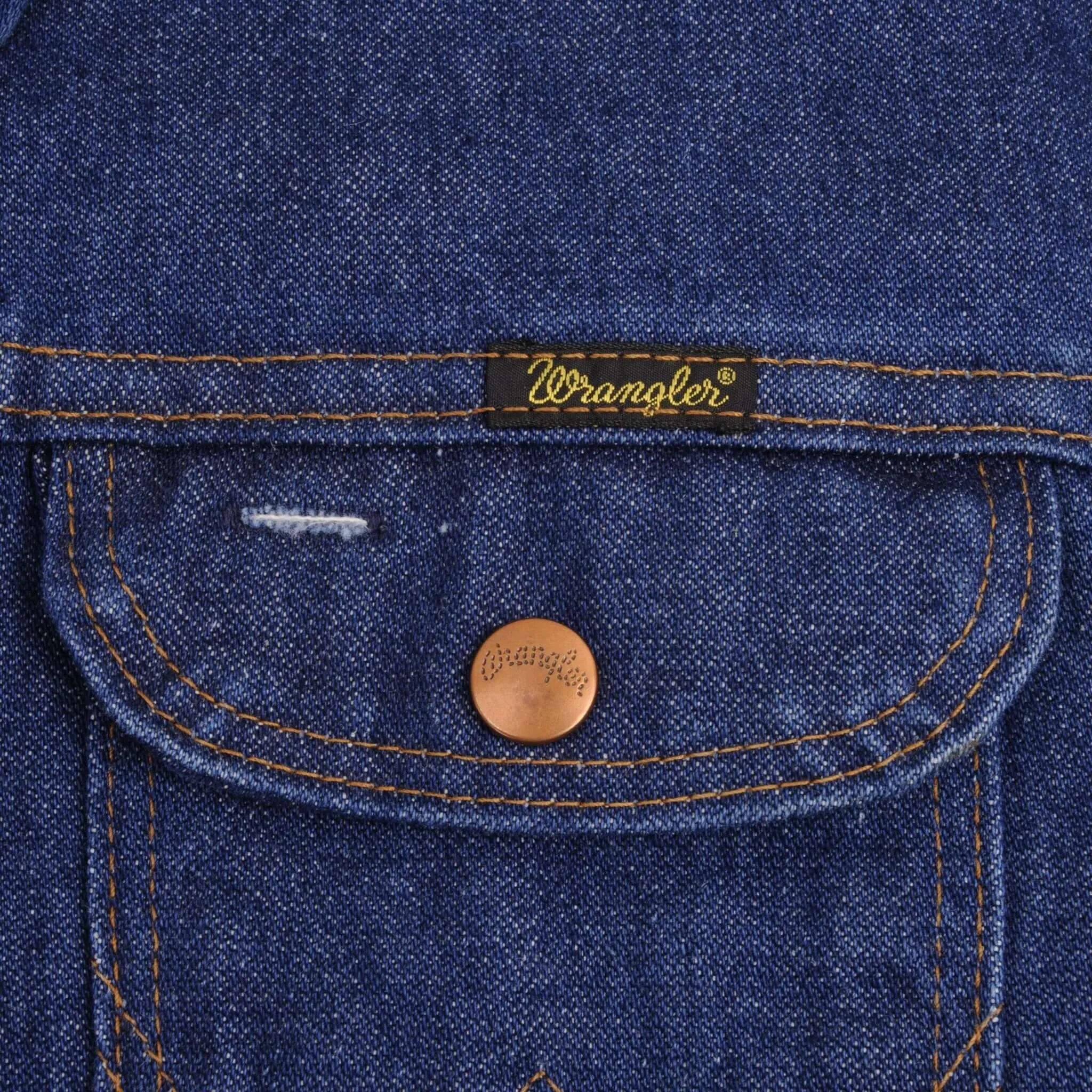 VINTAGE WRANGLER NO FAULT DENIM JACKET SIZE XL 1980S MADE IN USA