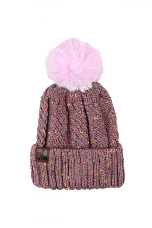 Wine Pom Beanie