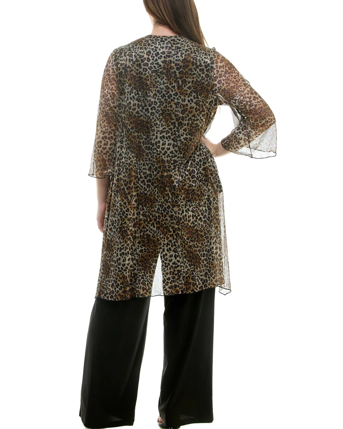 Winslow 3-Piece Cheetah Cardigan Set with Pant and Necklace - G124503a26x