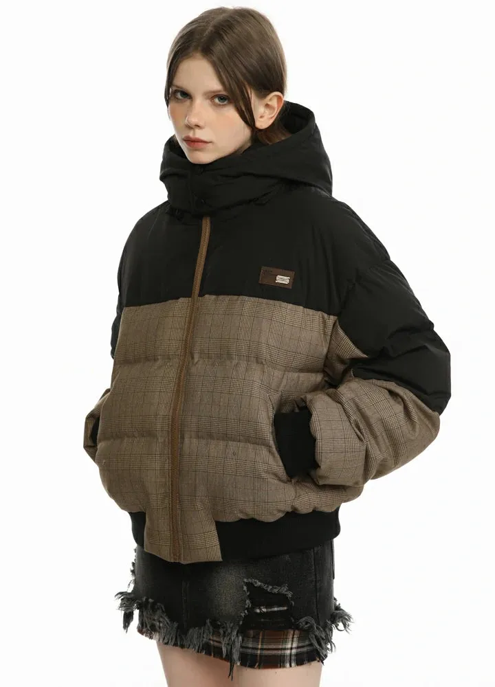 Women's Colorblock Hooded Puffer Jacket, Relaxed Fit